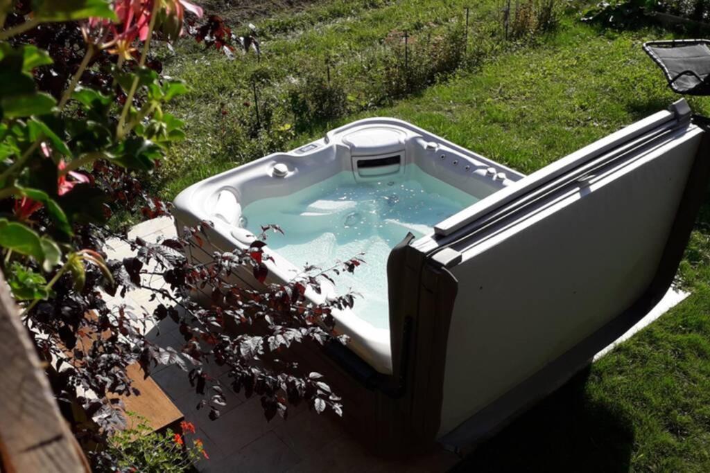 A4 km de Megève très joli studio avec jacuzzi ,vue sur les montagnes au calme Praz-sur-Arly Esterno foto