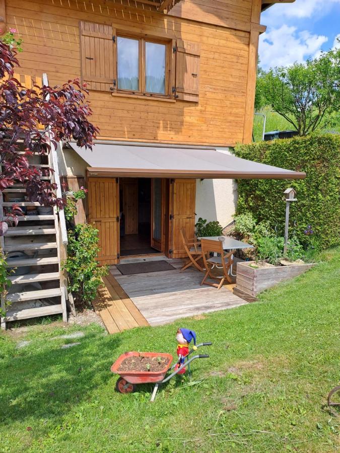 A4 km de Megève très joli studio avec jacuzzi ,vue sur les montagnes au calme Praz-sur-Arly Esterno foto